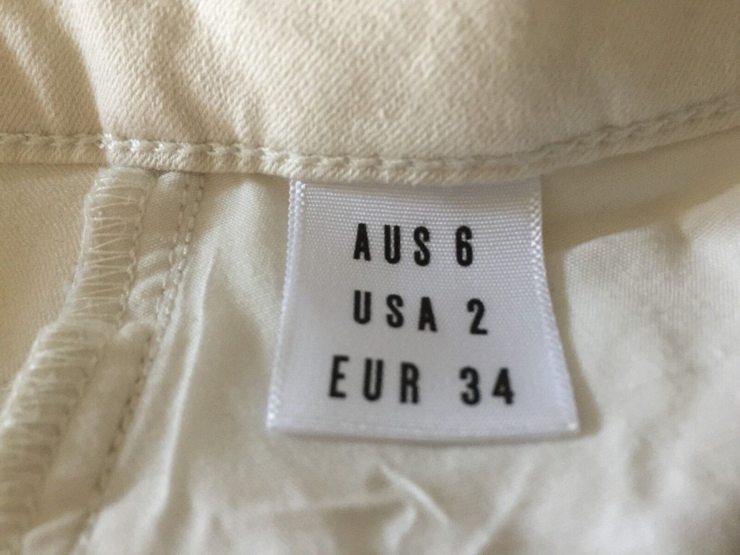 COTTON ON "Super Stretch Skinny" Jeans Off White Denim  Ladies Size 6