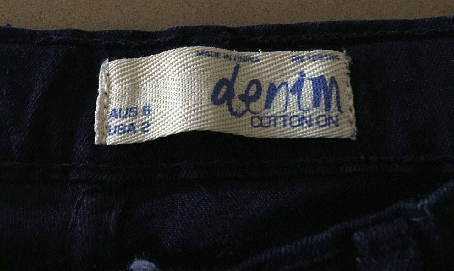 COTTON ON Jeans Dark Blue Stretch Skinny Leg Denim Jeans Ladies Size 6