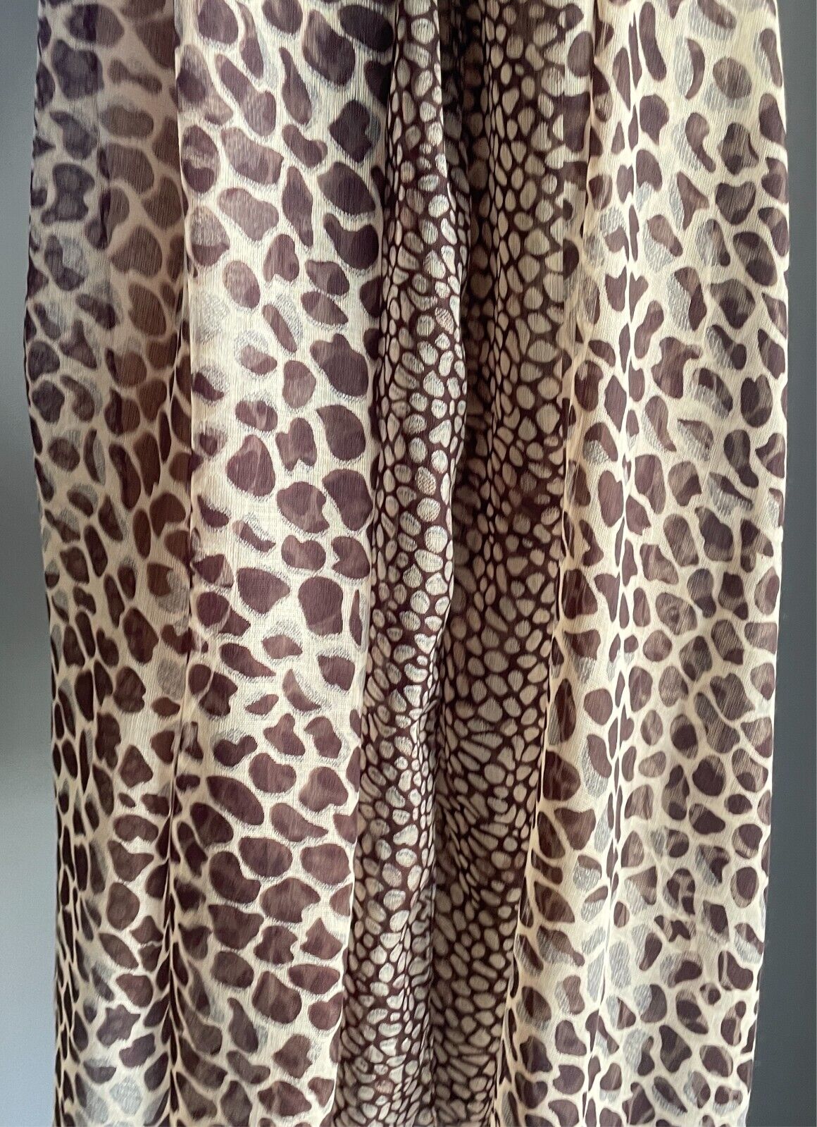 Large Neck SCARF Brown & Beige Giraffe Animal Rectangle Wrap Shawl Lightweight