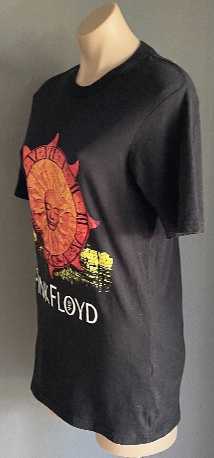 COTTON ON Pink Floyd Black Cotton T-Shirt Sun Dial Multicolour Print Size S