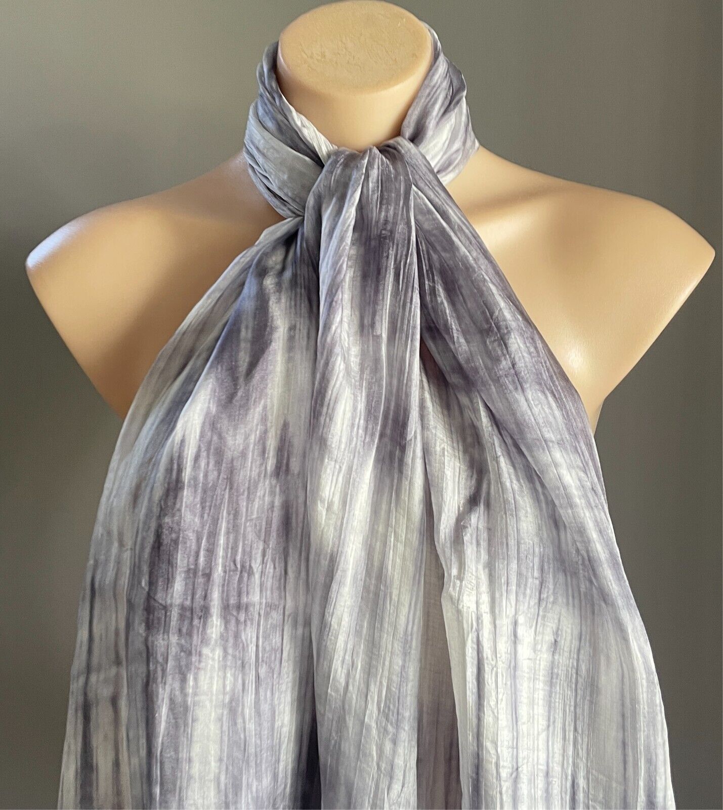 Neck Scarf Fringed Wrap Shawl Black Grey White Thin Silky Rectangle Semi Sheer