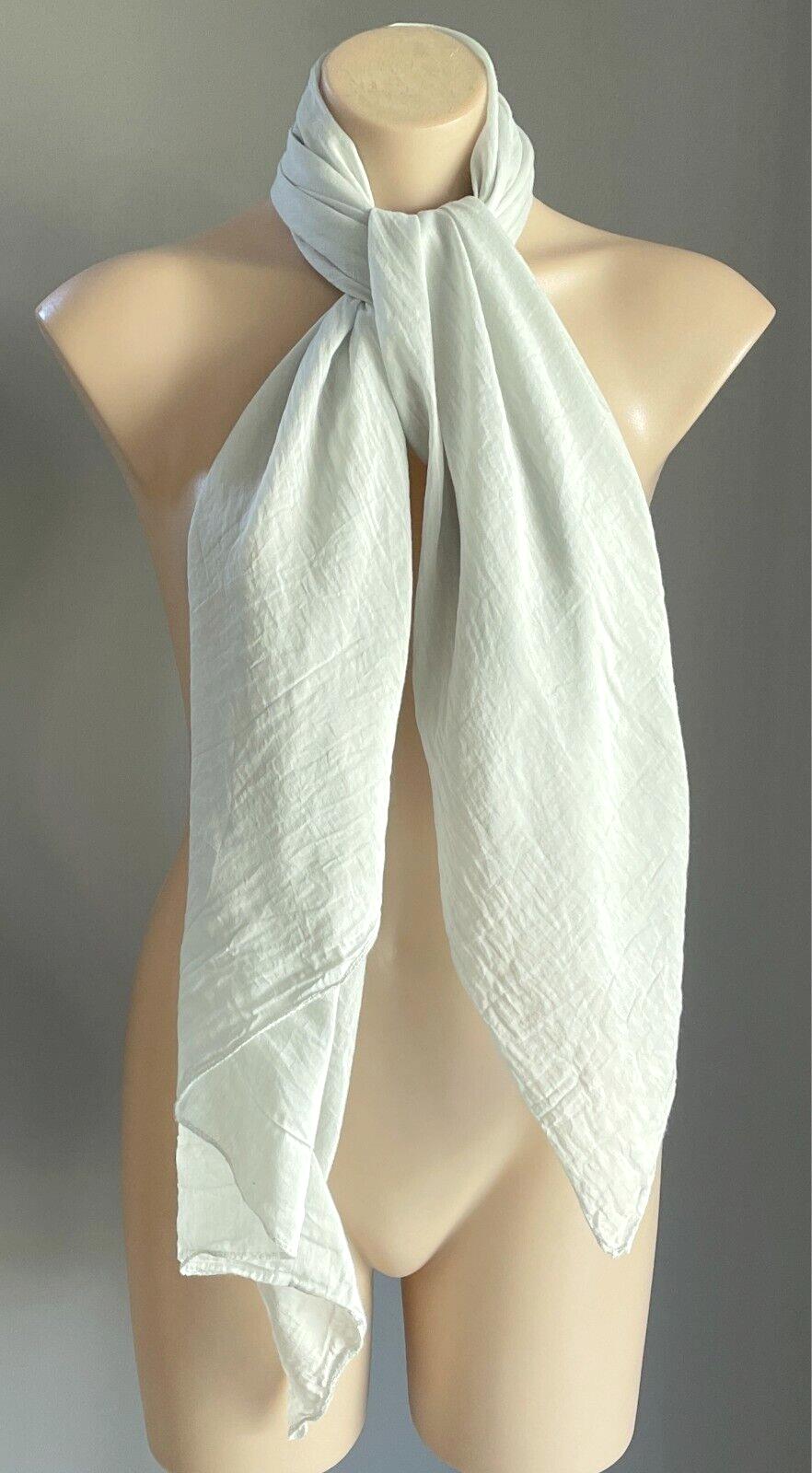 Ladies NECK SCARF Light Grey Lightweight Semi Sheer Rectangle Angle At Each End