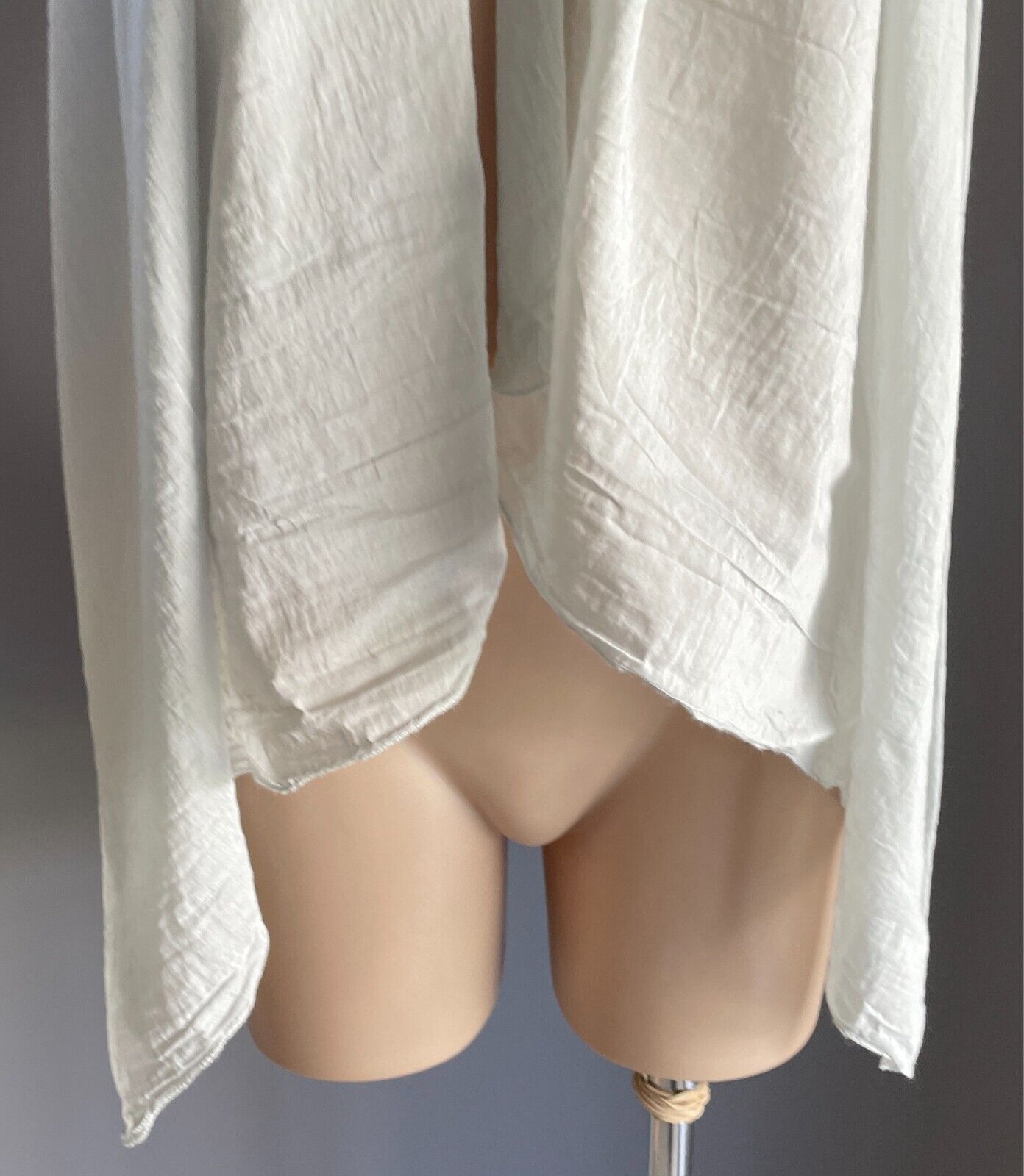 Ladies NECK SCARF Light Grey Lightweight Semi Sheer Rectangle Angle At Each End