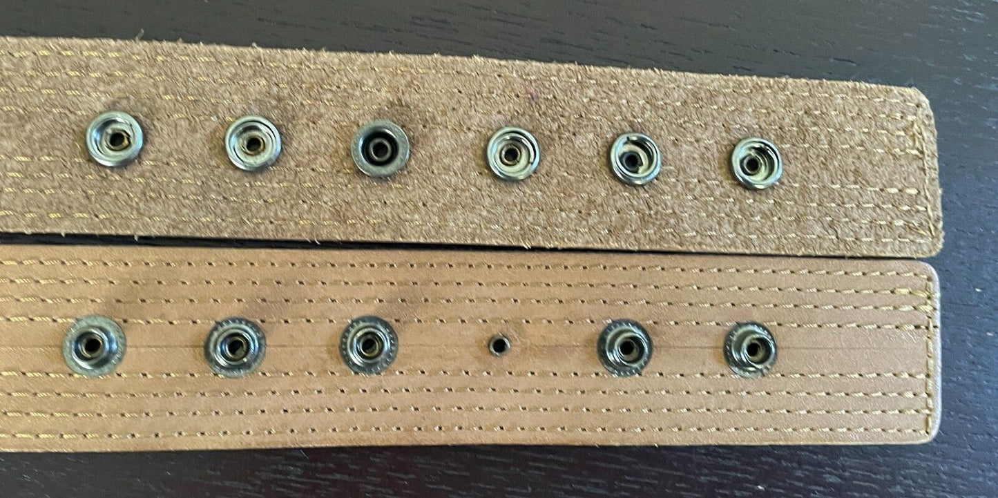 Leather Belt Light Brown Size S M 10 12 Woven Plaited Press Studs Statement Belt
