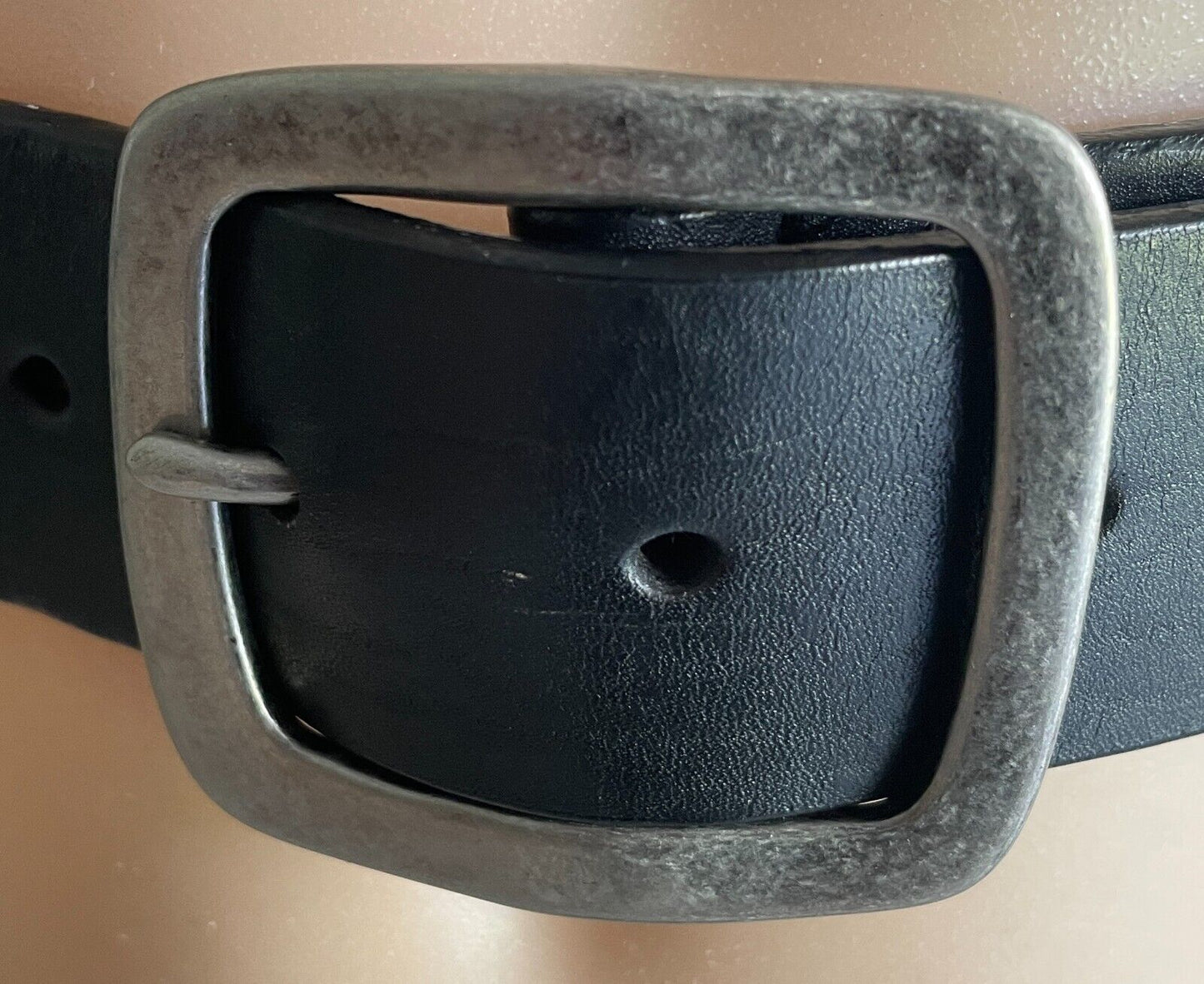 COLORADO Belt  Black Leather Plait Trim 4cm Wide Size XS 10 Fit Waist 67 - 82cm