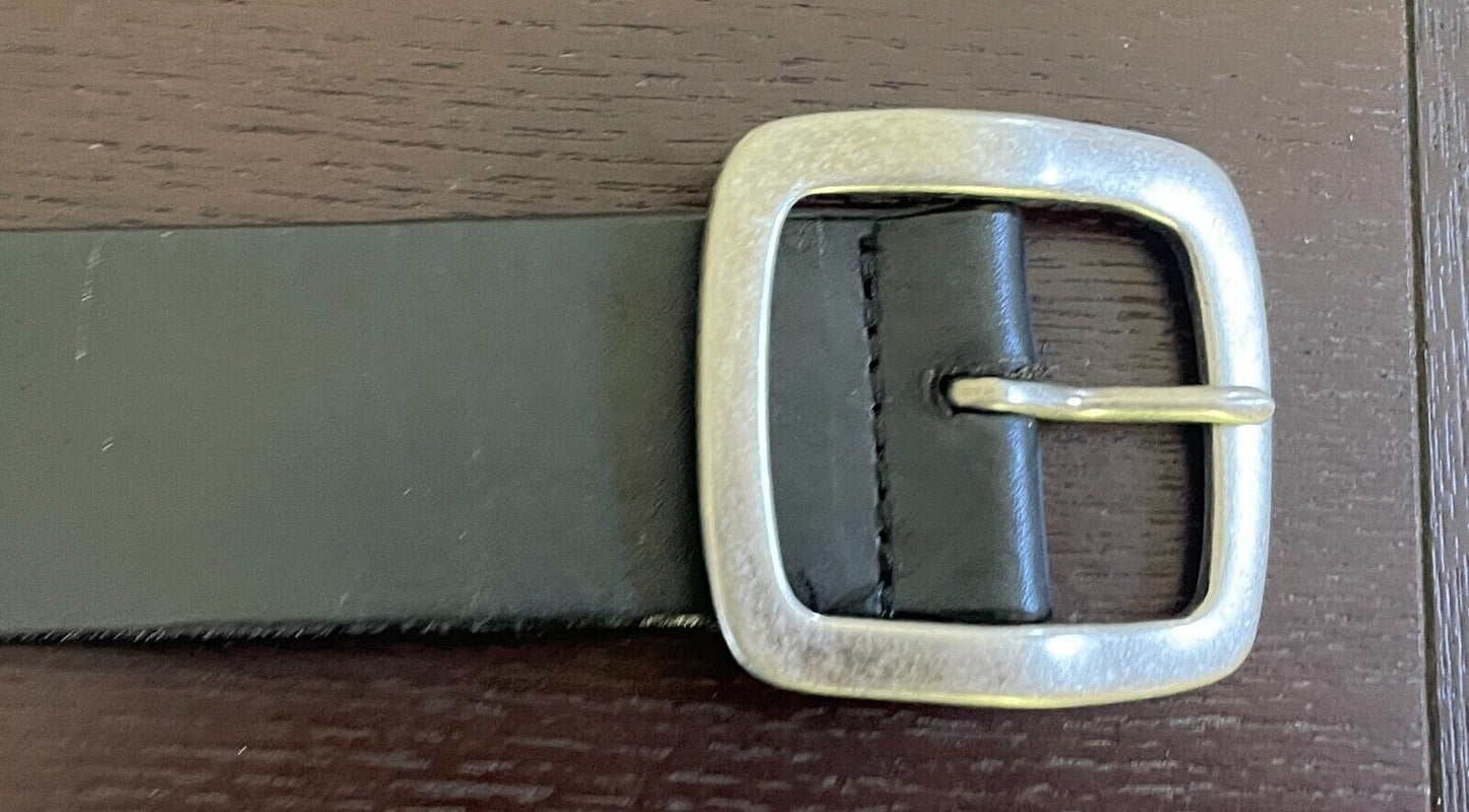 COLORADO Belt  Black Leather Plait Trim 4cm Wide Size XS 10 Fit Waist 67 - 82cm