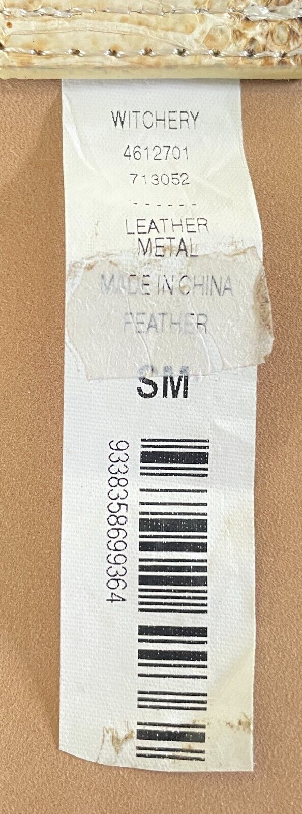 WITCHERY Leather Belt Off White Grey Size S M 10 12 Snakeskin Belt Stunning