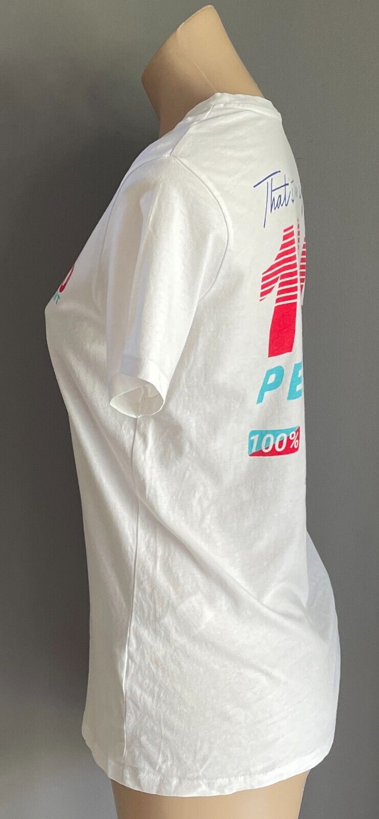 COTTON ON "100 Percent" Print Top White T-Shirt Size S P 10 Short Sleeves Cotton