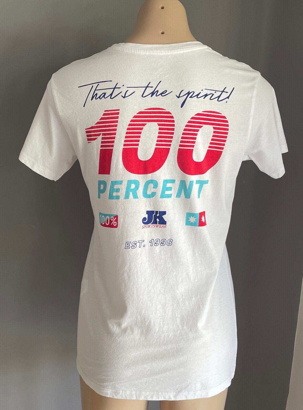COTTON ON "100 Percent" Print Top White T-Shirt Size S P 10 Short Sleeves Cotton