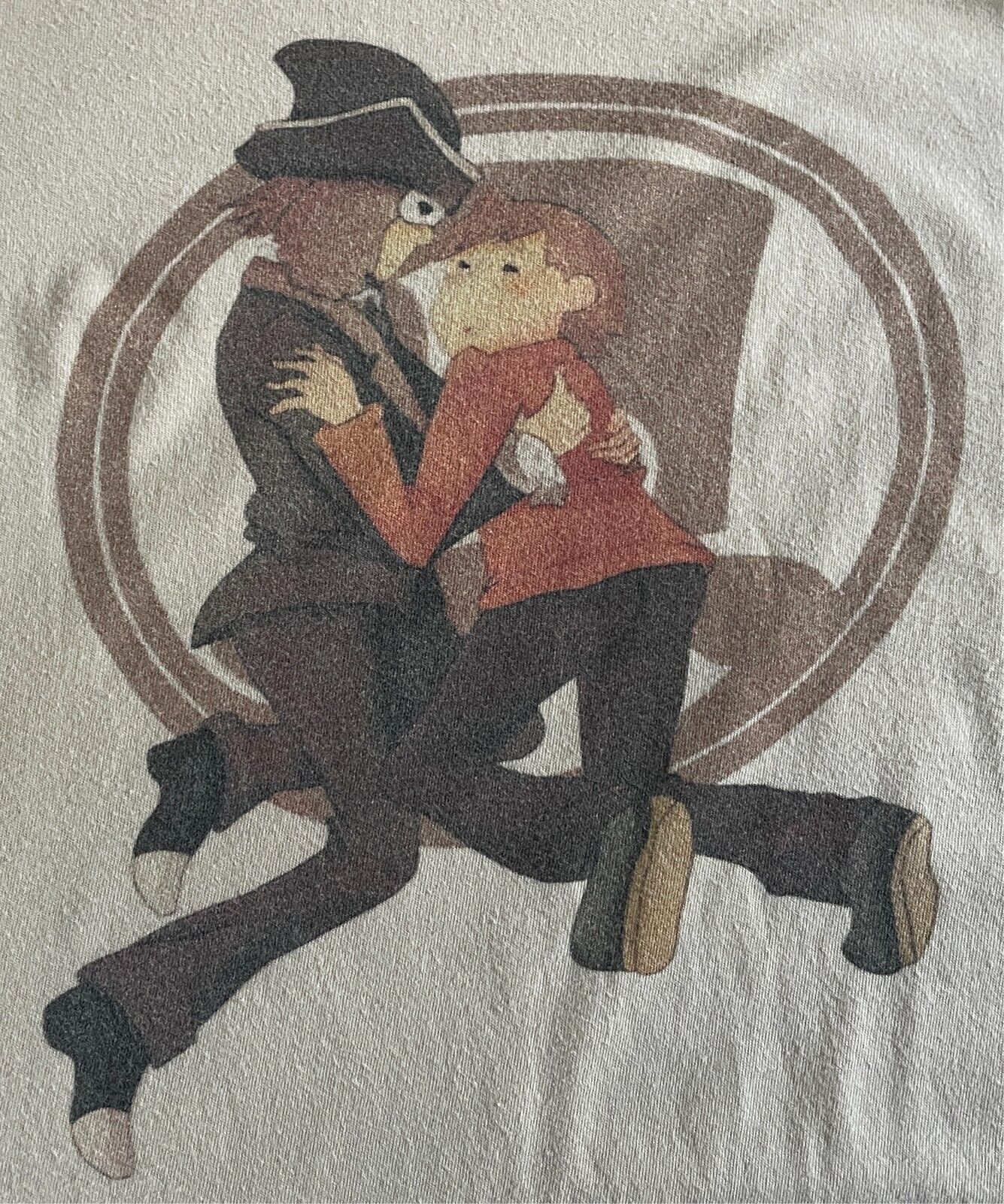 AMERICAN APPAREL T-Shirt Beige Multicoloured Anime Tee Size S 10 Cotton
