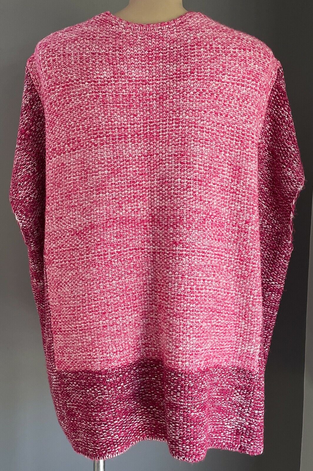 AUTOGRAPH Top Short Sleeve Cardigan Cerise Pink White Chunky Knit Plus Size S 18