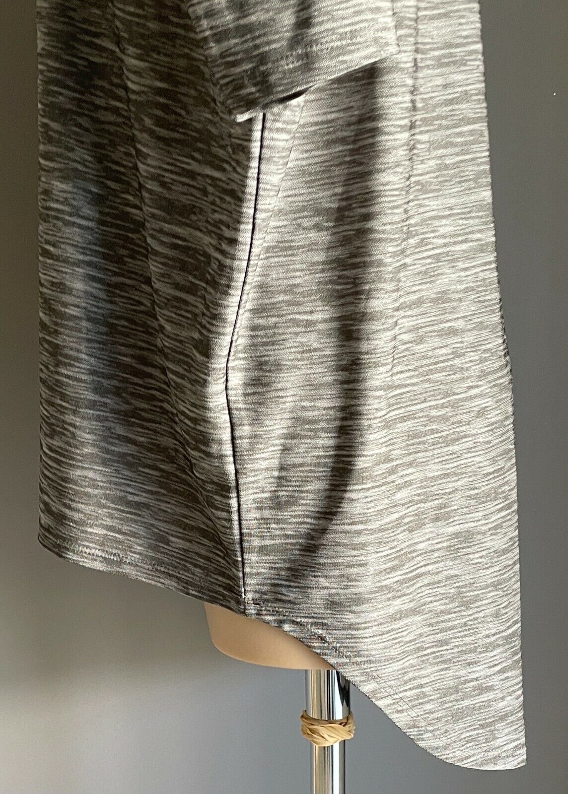 WITCHERY Top Grey Marl Short Sleeve Hi Low Relaxed Fit & Style Blouse Size S 10