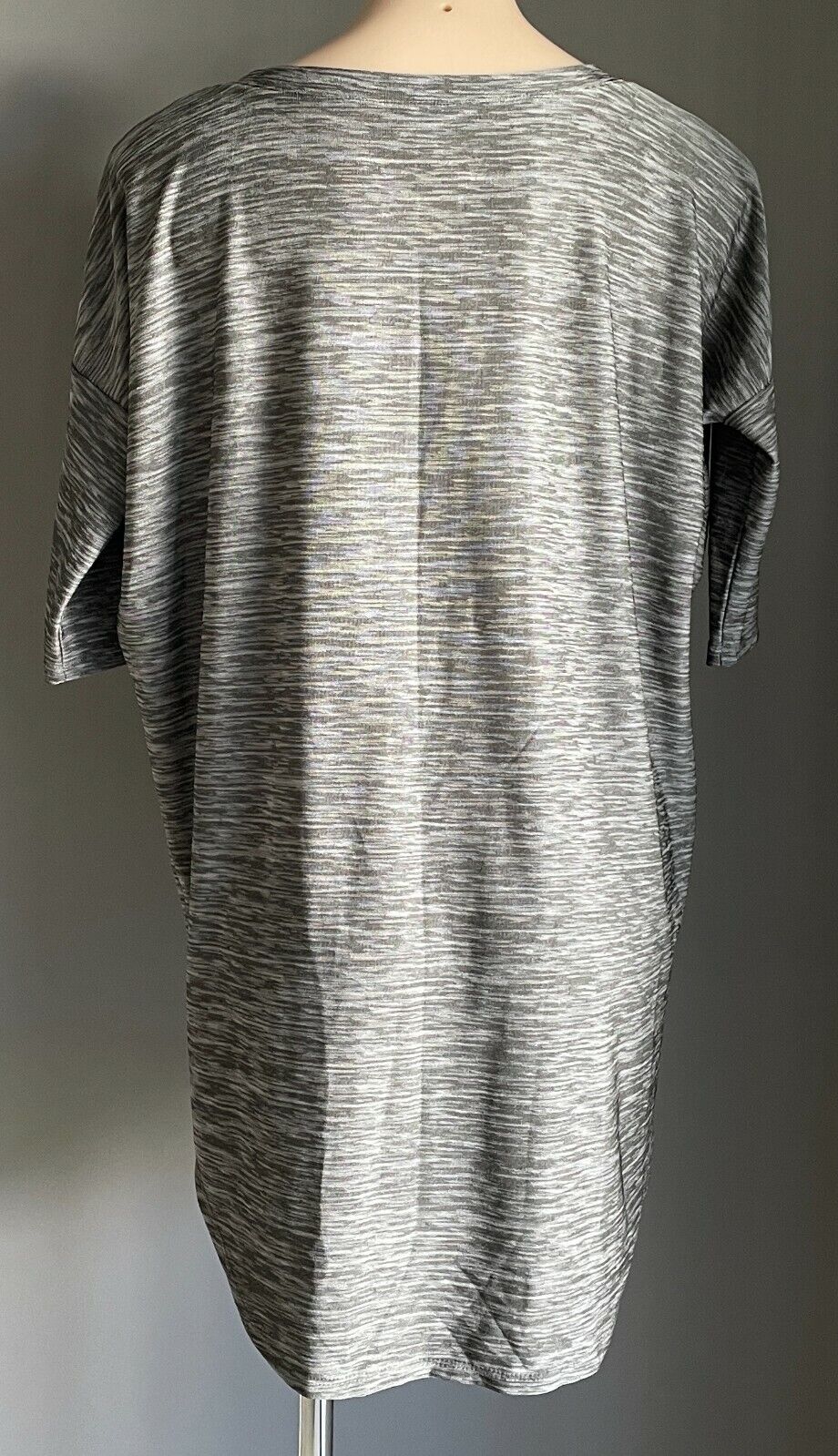 WITCHERY Top Grey Marl Short Sleeve Hi Low Relaxed Fit & Style Blouse Size S 10