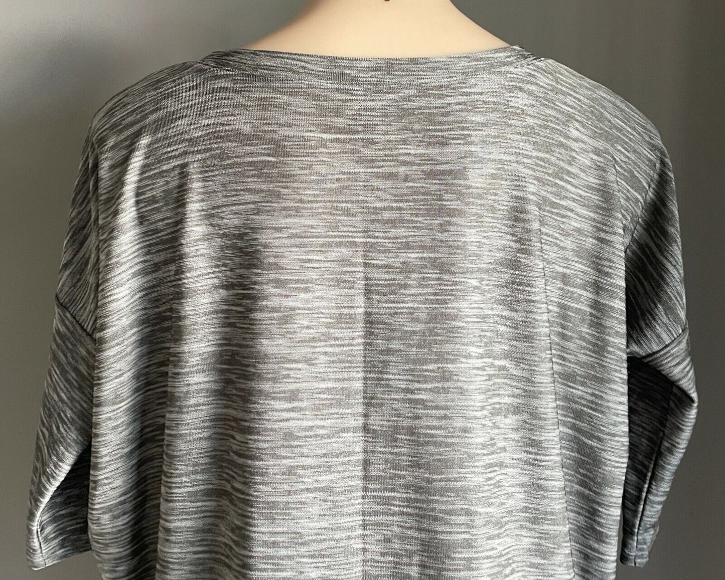 WITCHERY Top Grey Marl Short Sleeve Hi Low Relaxed Fit & Style Blouse Size S 10