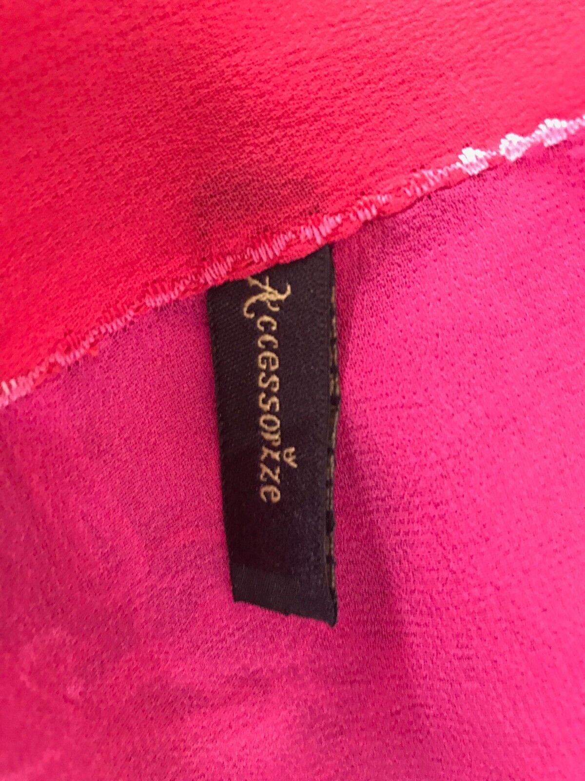 ACCESSORIZE Shawl Wrap Pink Red Floral Embroidered w Fringe Hem One Size 8 - 12