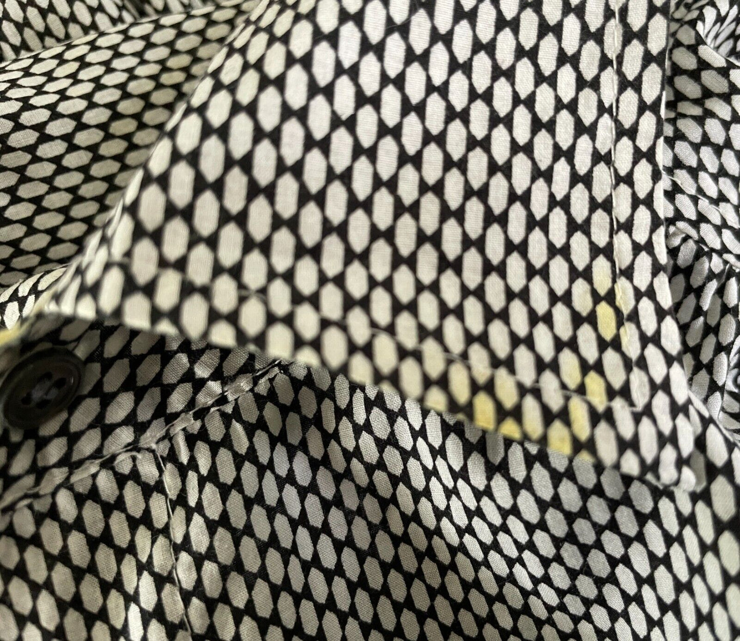 J. CREW Shirt Black White Print Button Up  Long Sleeve Cotton Ladies Size 0 AU 8