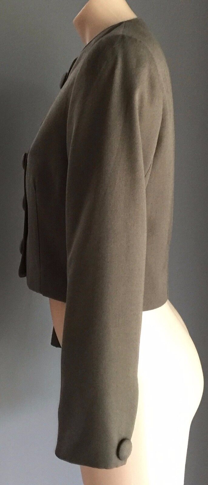 SPORT EIGHT Jacket Khaki Lightweight Crop Long Sleeve Size 10 1950's Look Retro