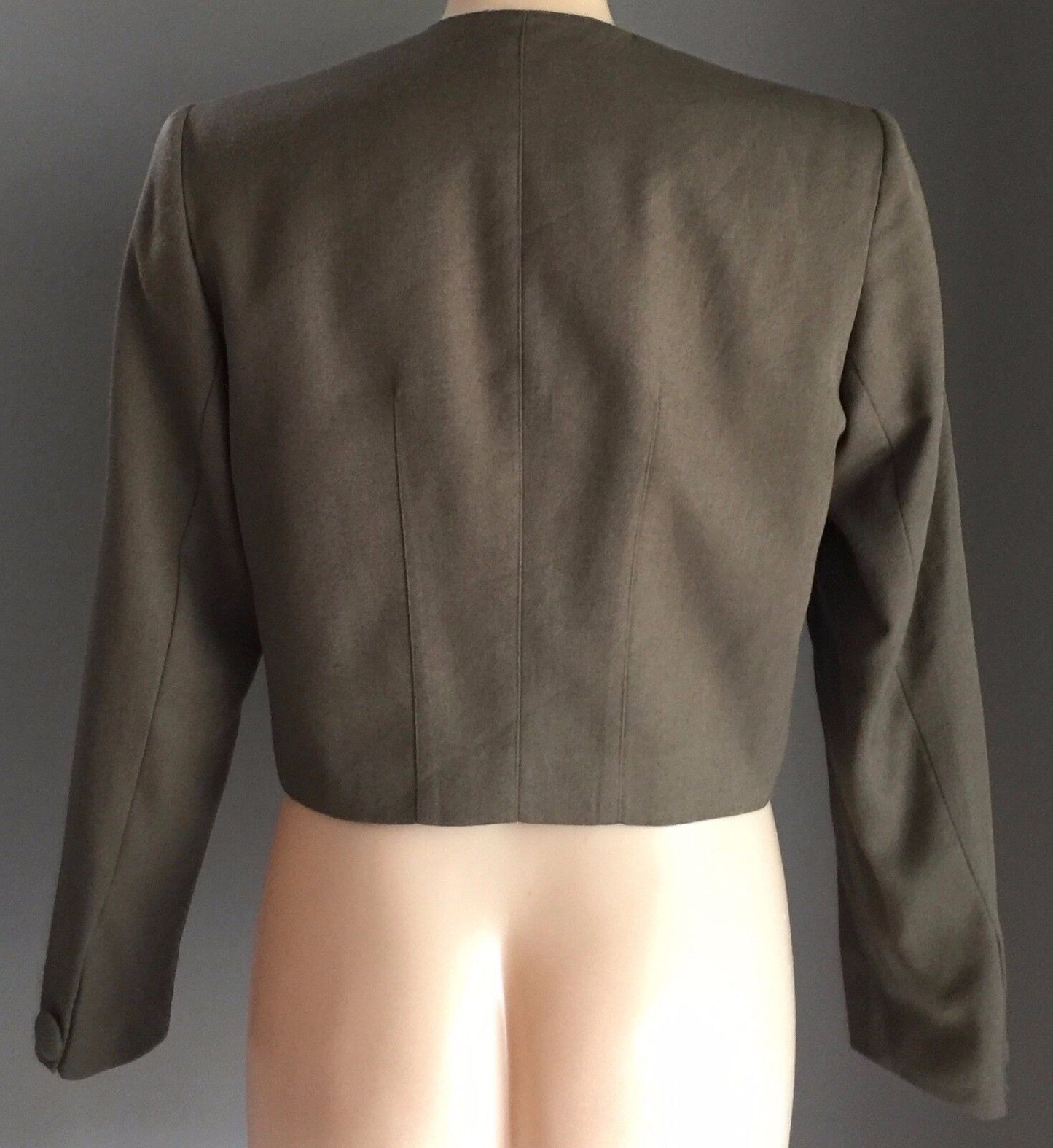 SPORT EIGHT Jacket Khaki Lightweight Crop Long Sleeve Size 10 1950's Look Retro