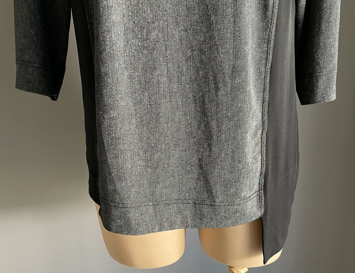 TAKING SHAPE TS Stretch Top Black & Grey 3/4 Sleeve Sweater Plus Size M NWOT