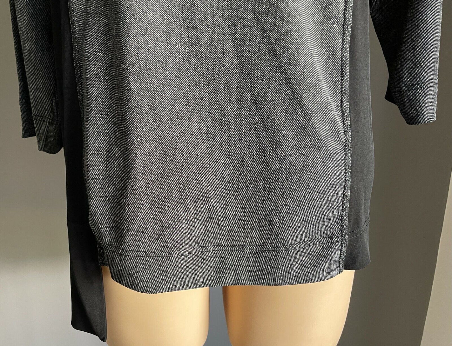 TAKING SHAPE TS Stretch Top Black & Grey 3/4 Sleeve Sweater Plus Size M NWOT