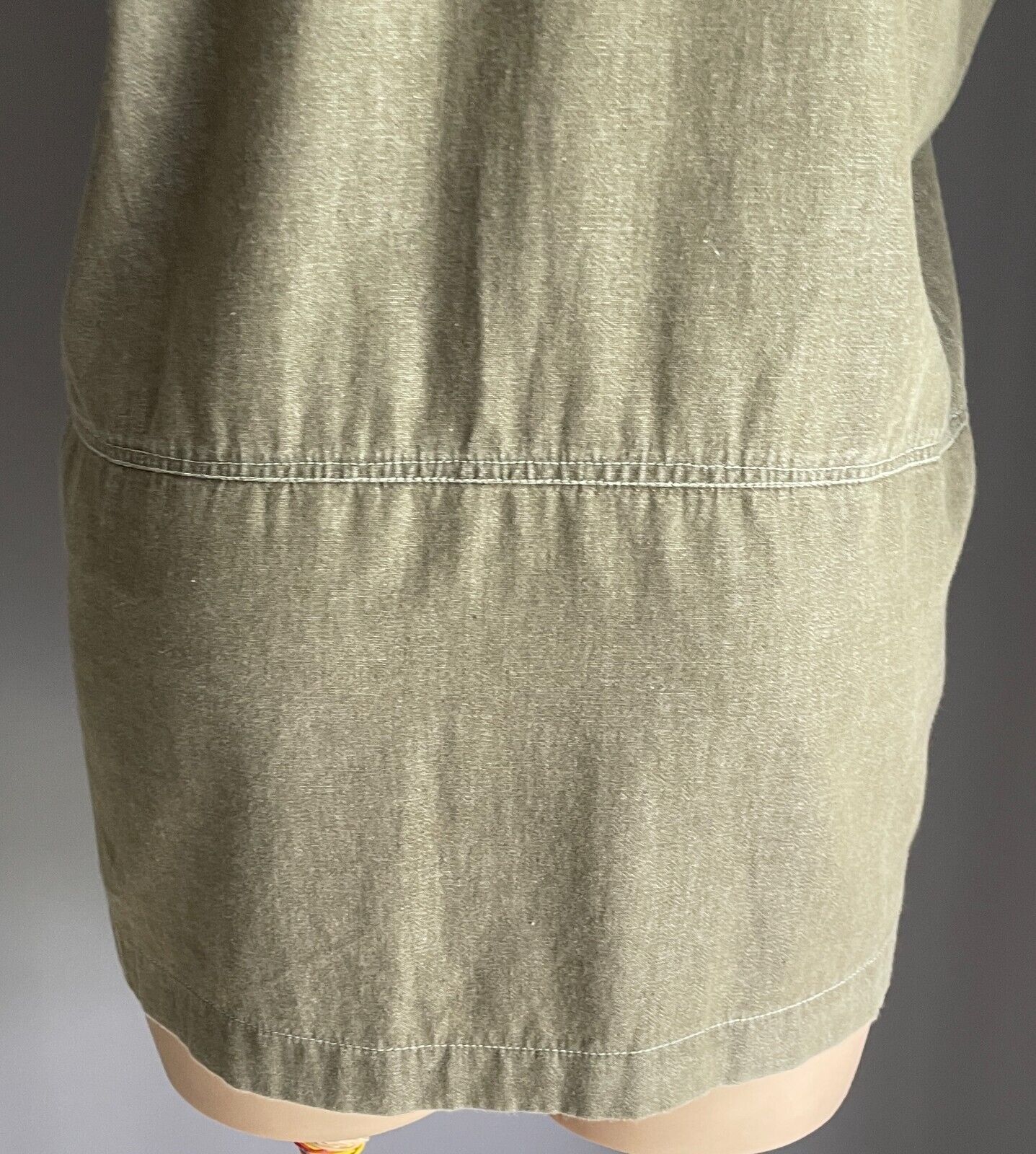 SIMPLY AM Khaki & White Lace Trim Sleeveless Button Front Vest Top Size M 12