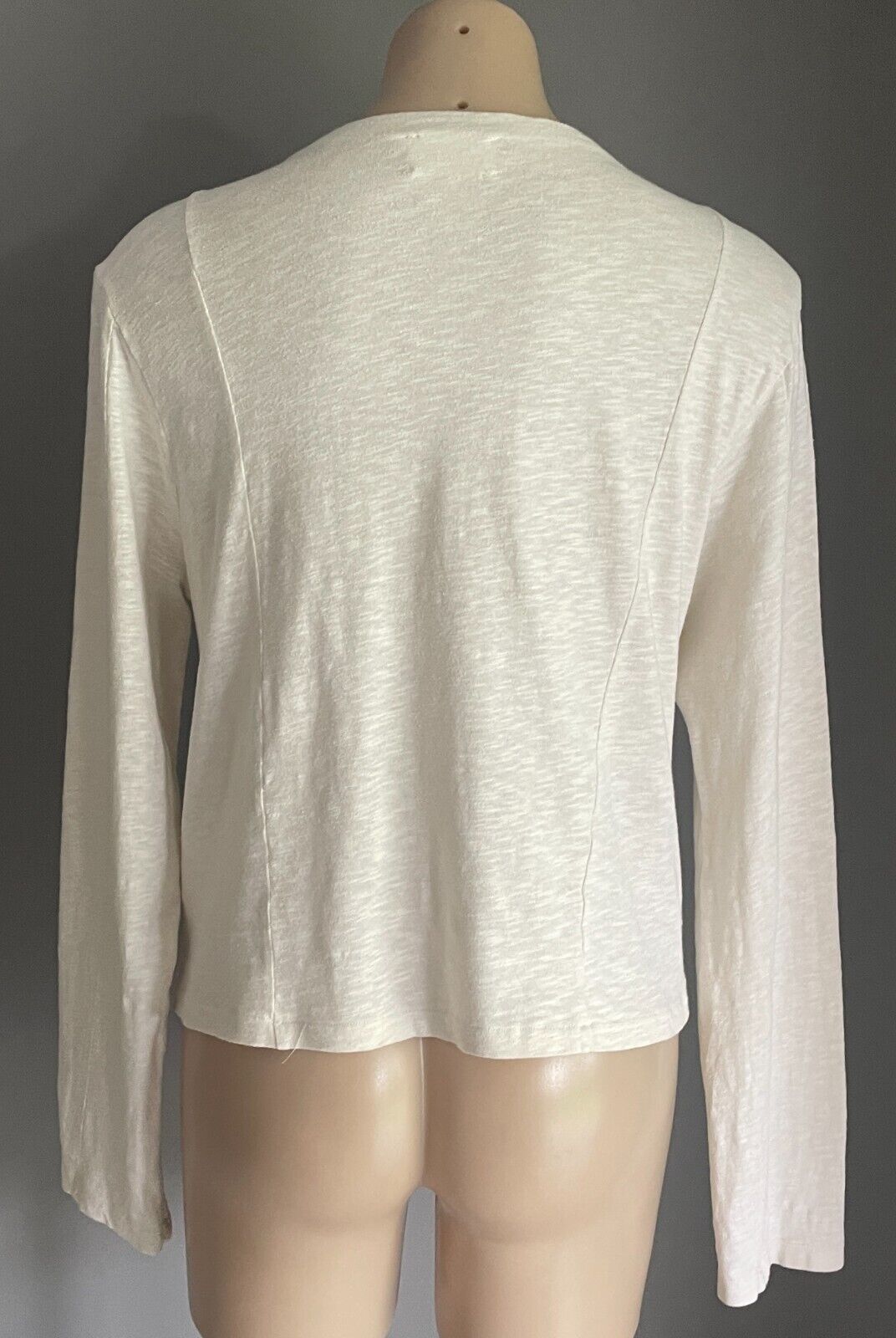 AMERICAN VINTAGE Jacket Off White Zip Front Lightweight Cotton Soft Size L 12