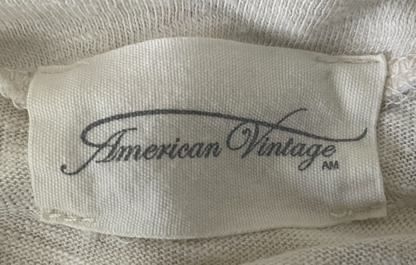 AMERICAN VINTAGE Jacket Off White Zip Front Lightweight Cotton Soft Size L 12