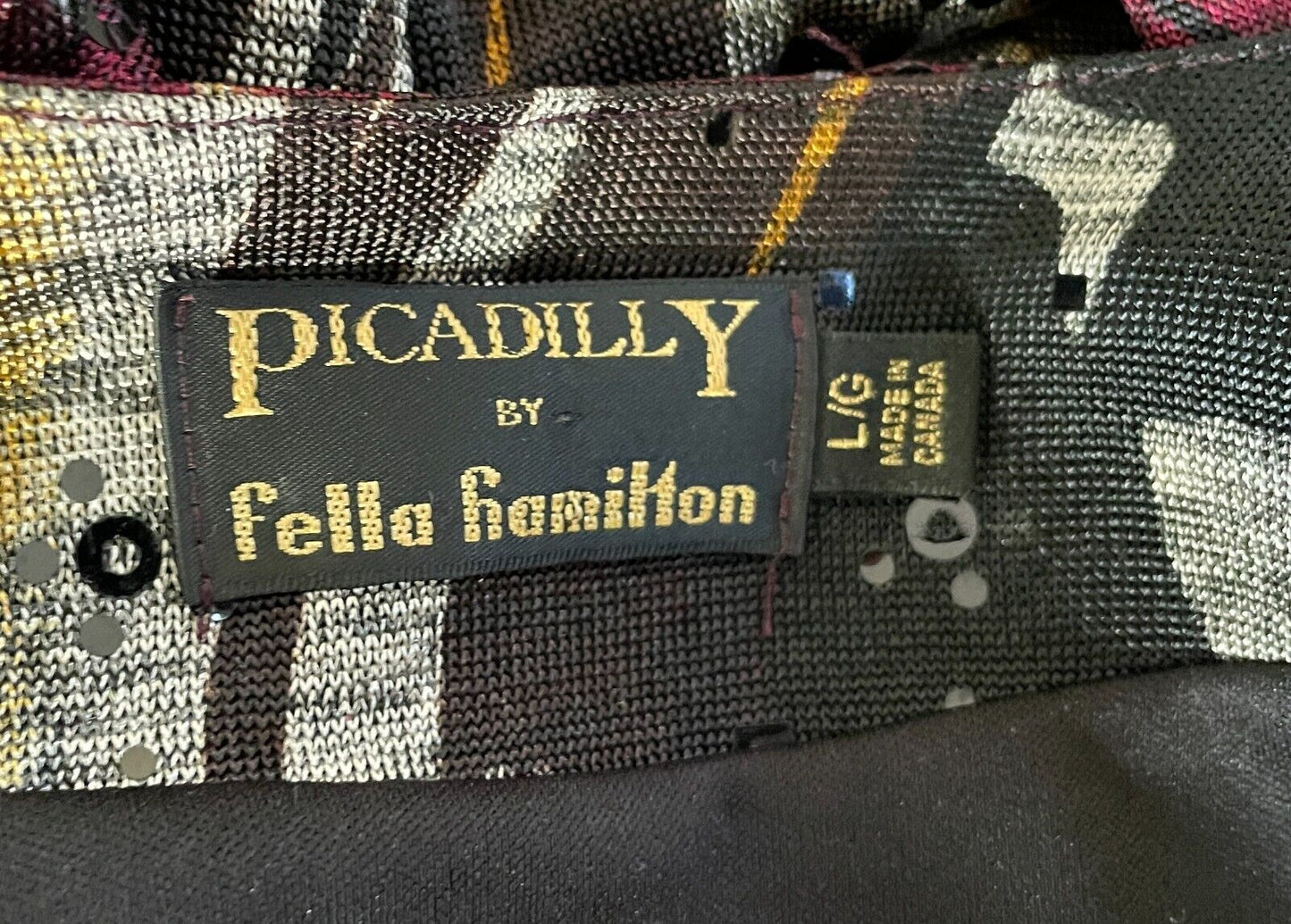 PICADILLY by FELLA HAMILTON Jacket Open Print Mesh Sequin 3/4 Sleeve Sz L 14 NEW