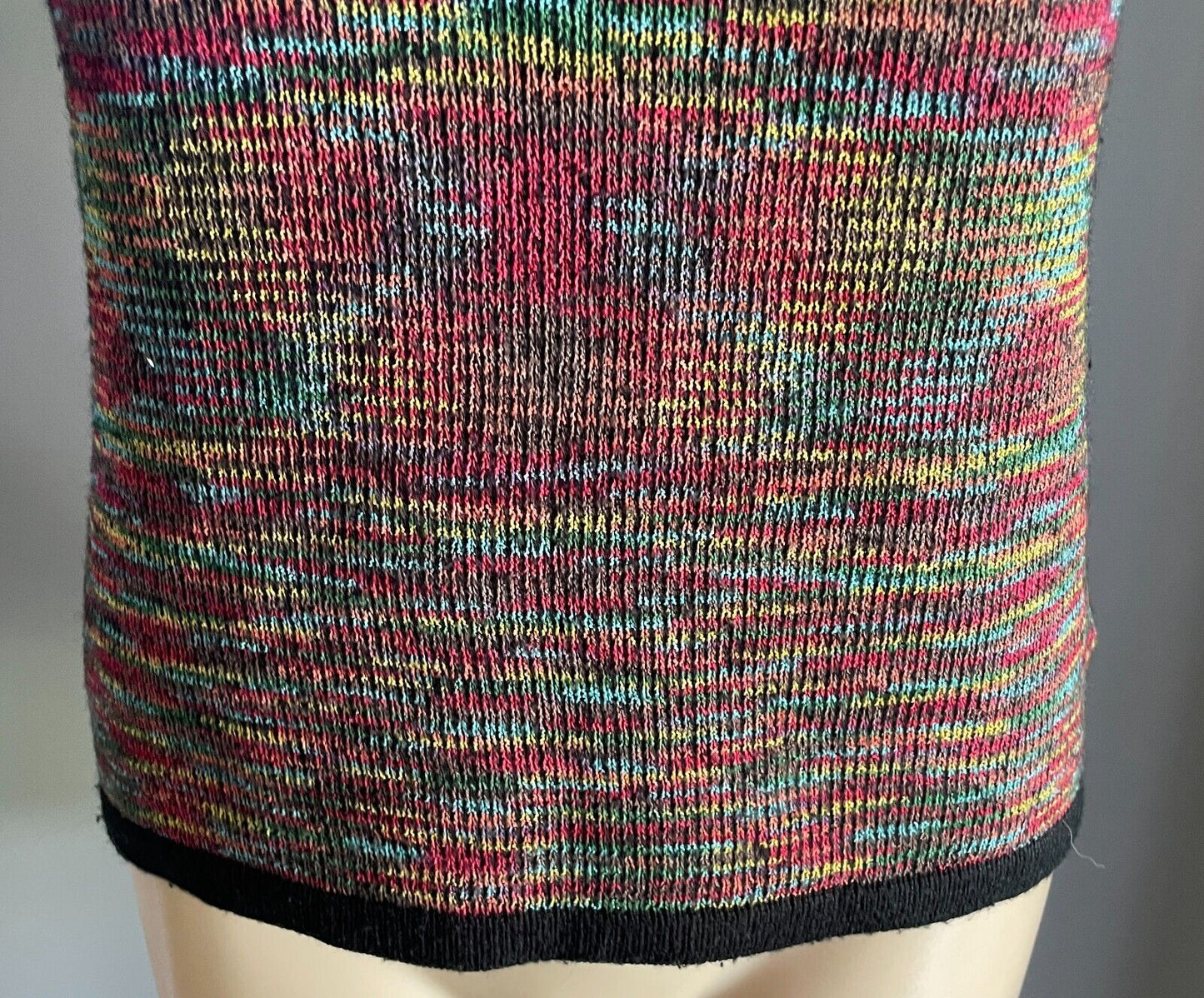 ONAIR CLASSIC Jumper Top Colourful Mottle Knit Wool Blend Short Sleeves Size 10