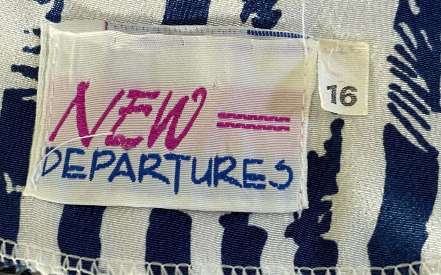 NEW DEPARTURES Blouse & Skirt 2 Piece Suit Blue & White Print Size 16