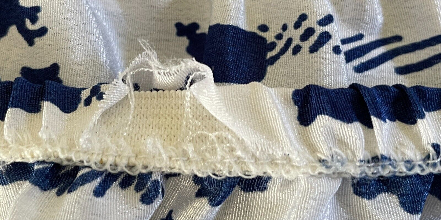 NEW DEPARTURES Blouse & Skirt 2 Piece Suit Blue & White Print Size 16