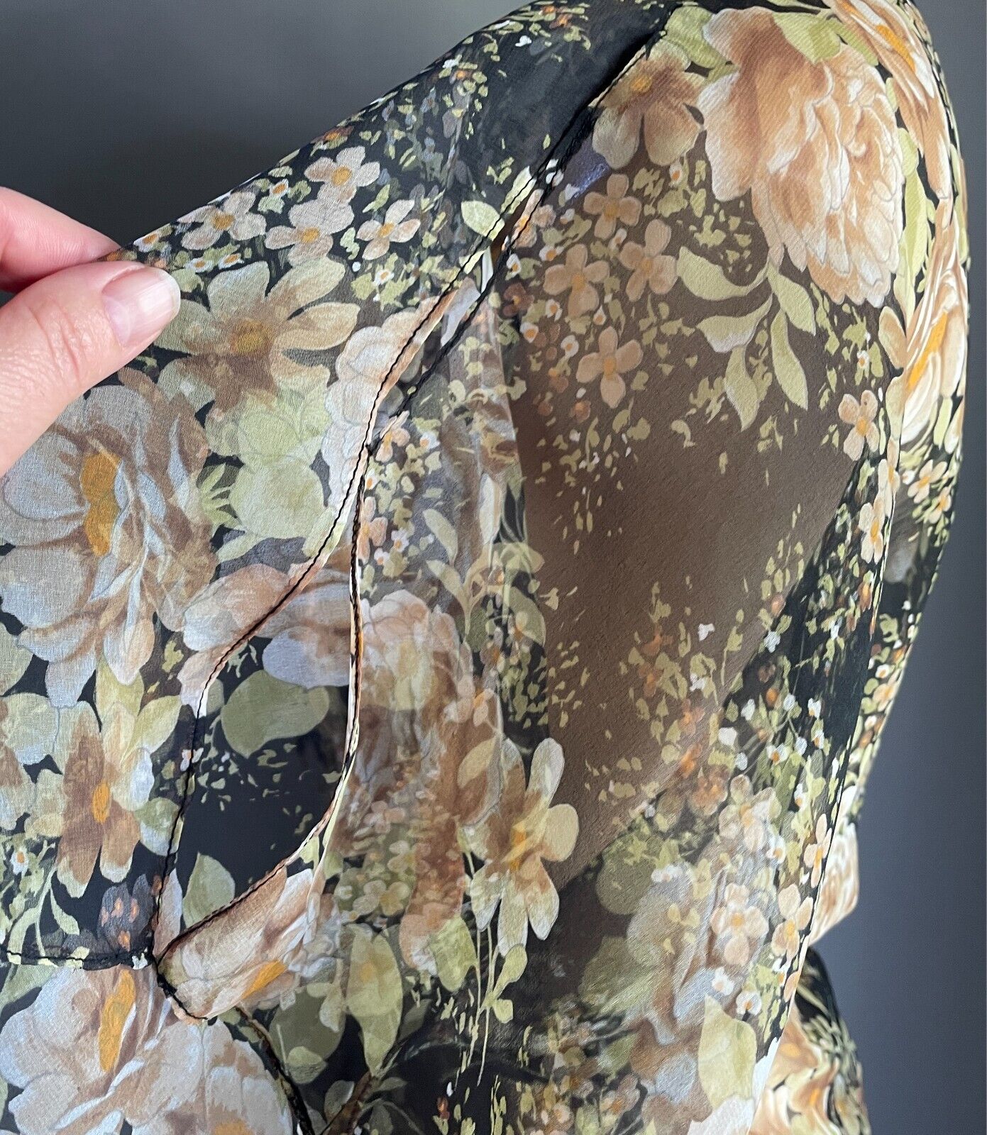 BE MY LITTLE SUGAR Sydney Floral Sheer Kaftan Long Top Dress Size 10 Drawstring