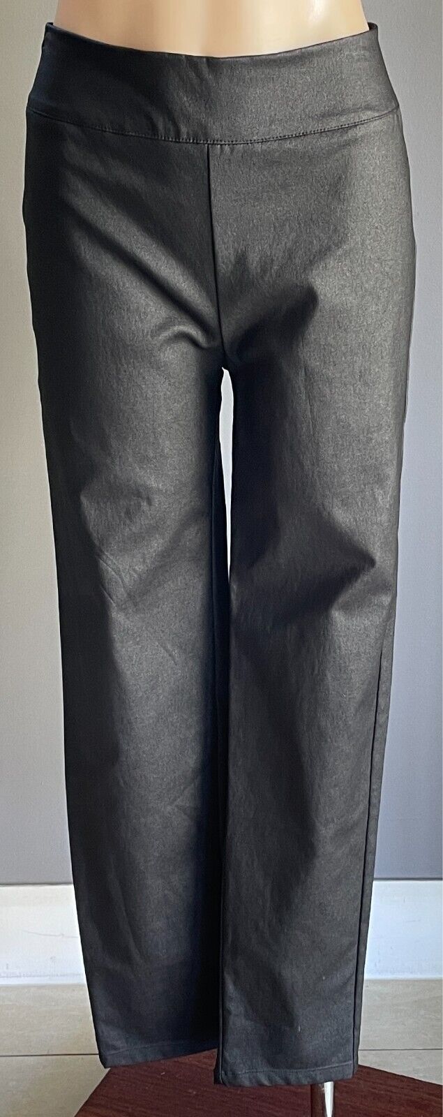 STYLE STATE Black Wet Look Stretch Skinny Leg Pants Size 14 Full Length NWT!