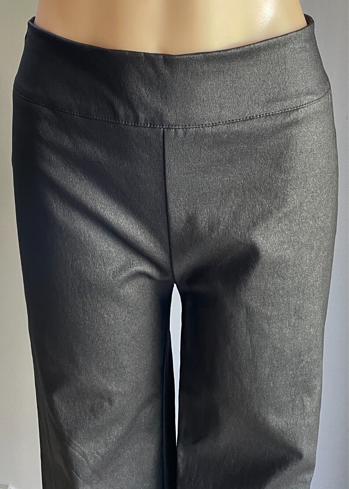 STYLE STATE Black Wet Look Stretch Skinny Leg Pants Size 14 Full Length NWT!