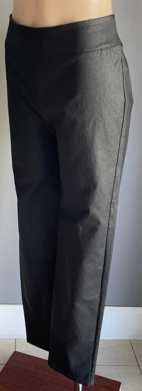 STYLE STATE Black Wet Look Stretch Skinny Leg Pants Size 14 Full Length NWT!