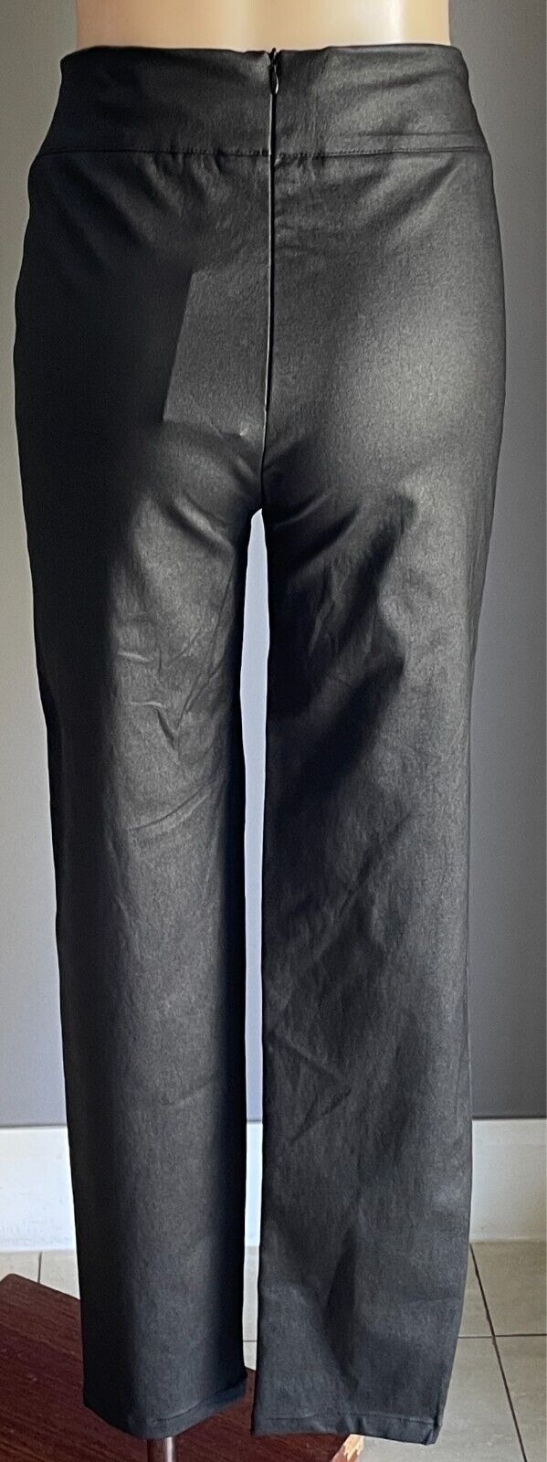 STYLE STATE Black Wet Look Stretch Skinny Leg Pants Size 14 Full Length NWT!