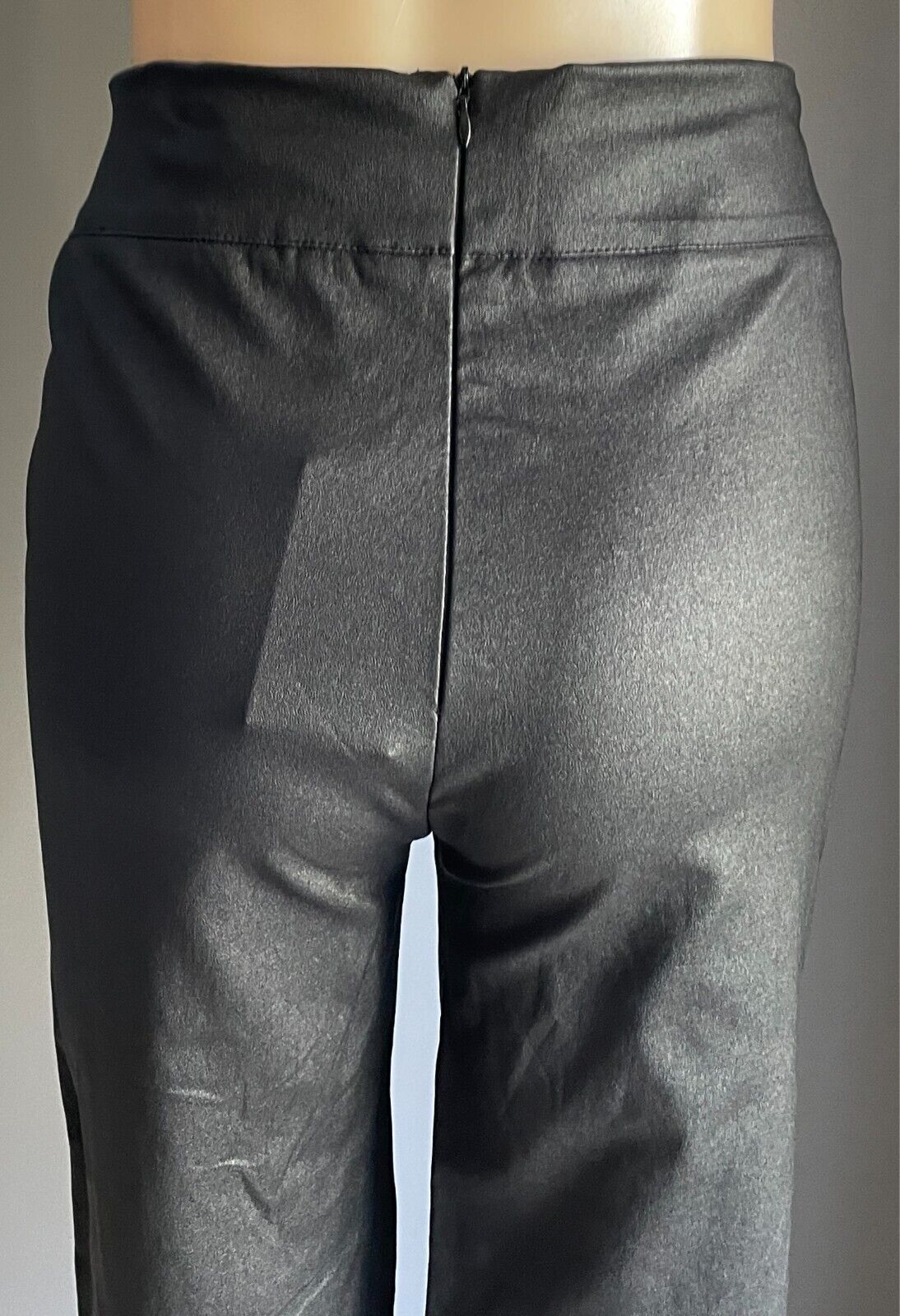 STYLE STATE Black Wet Look Stretch Skinny Leg Pants Size 14 Full Length NWT!