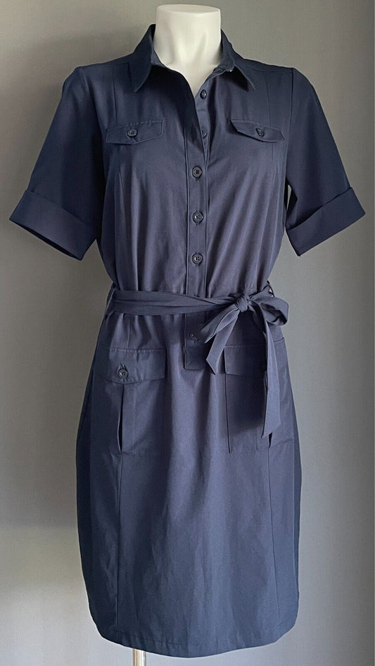 OUTDOOR PERFORMANCE BY TCHIBO  Dress Navy Short Sleeve Size 36 AU 8 Waist Tie