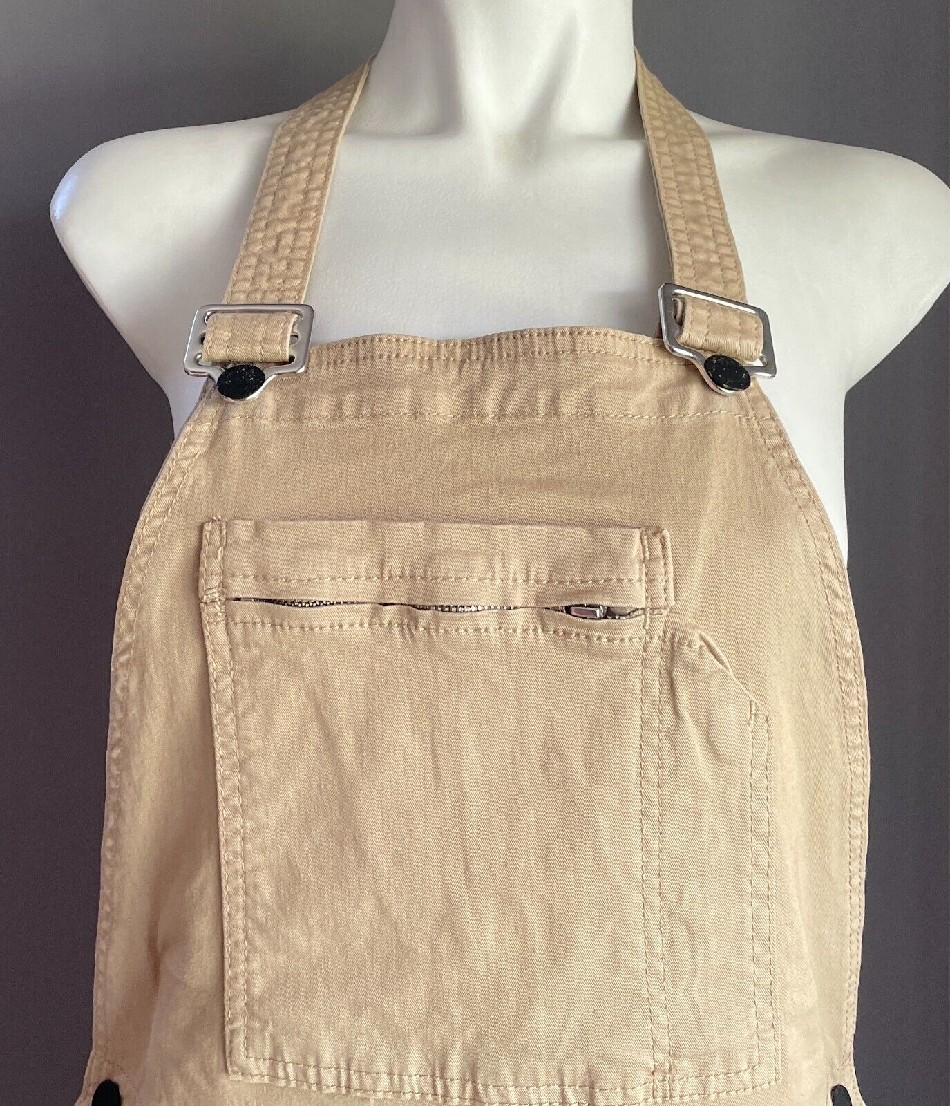 ROLLA'S Overalls Latte Tradies Style Size XXS 6 Full Length pockets ROLLAS