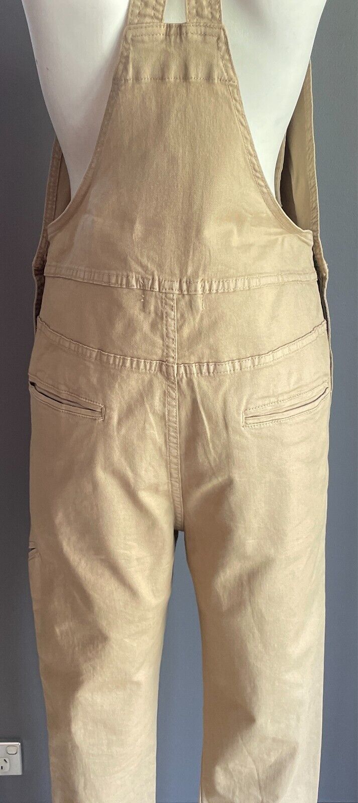 ROLLA'S Overalls Latte Tradies Style Size XXS 6 Full Length pockets ROLLAS