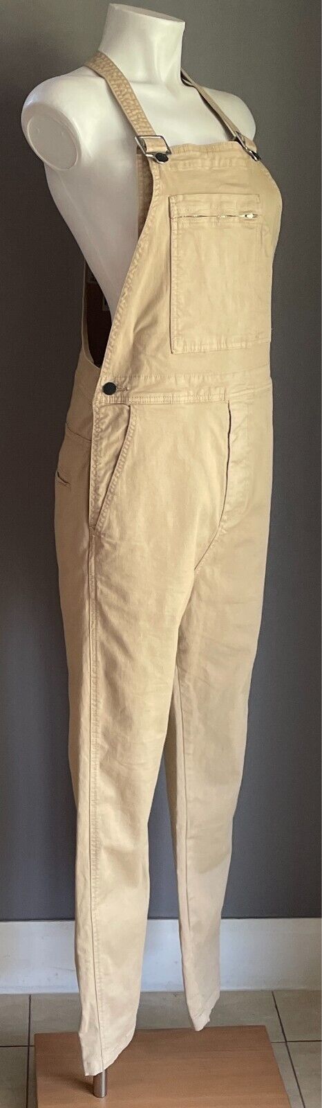 ROLLA'S Overalls Latte Tradies Style Size XXS 6 Full Length pockets ROLLAS