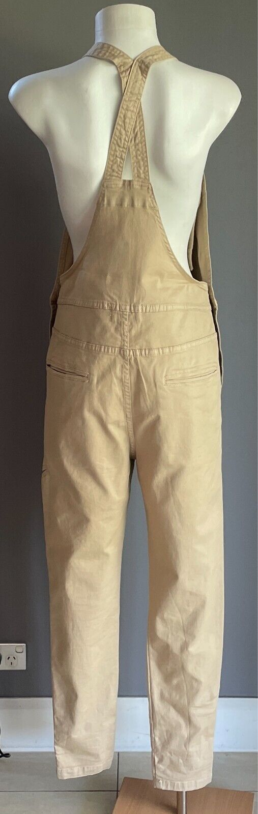 ROLLA'S Overalls Latte Tradies Style Size XXS 6 Full Length pockets ROLLAS