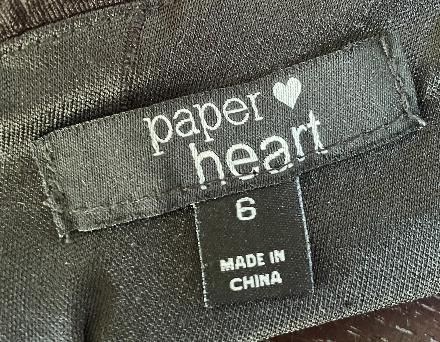 PAPER HEART Top Black Crop Cut Out Sides Bustier Size 6 8 Sleeveless Thin Straps