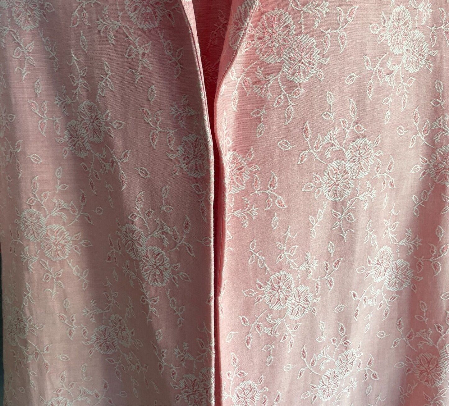 Vintage M BLOCK Pink & White Embroidered Floral 2 Piece Set Dress & Jacket Sz 12