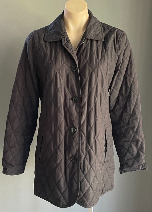 GAP Black Jacket Quilted Puffer Jacket Size M Long Sleeve Lightweight Read Fault