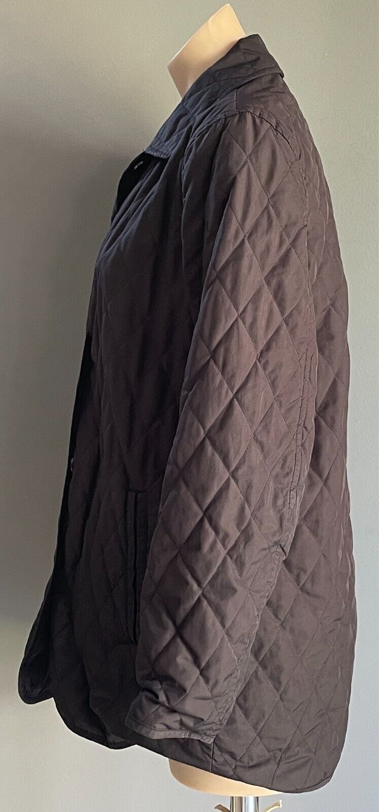 GAP Black Jacket Quilted Puffer Jacket Size M Long Sleeve Lightweight Read Fault