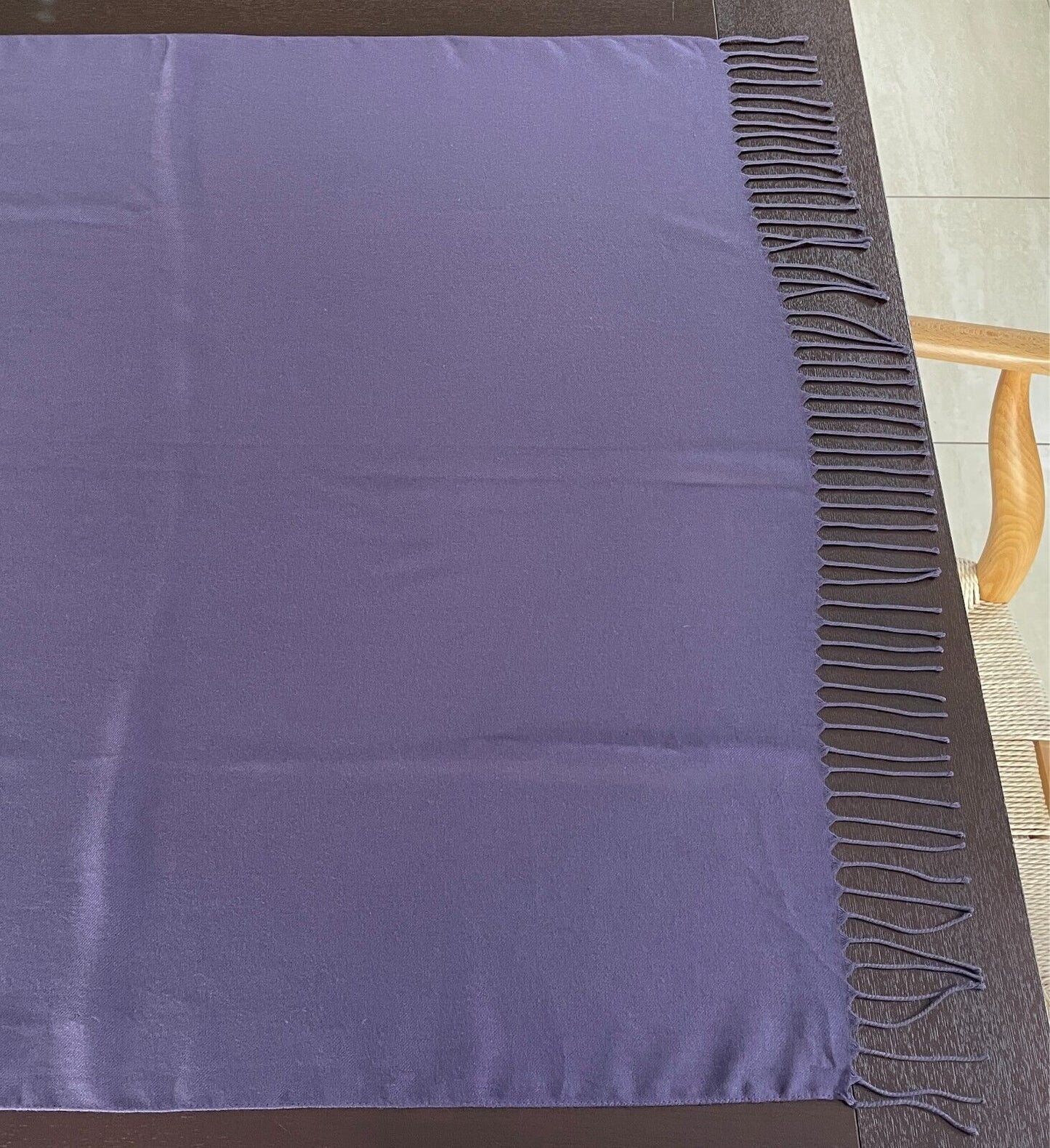 Aubergine Purple Scarf Fringe Large Neck Wrap Shawl Rectangle Soft Touch Fabric