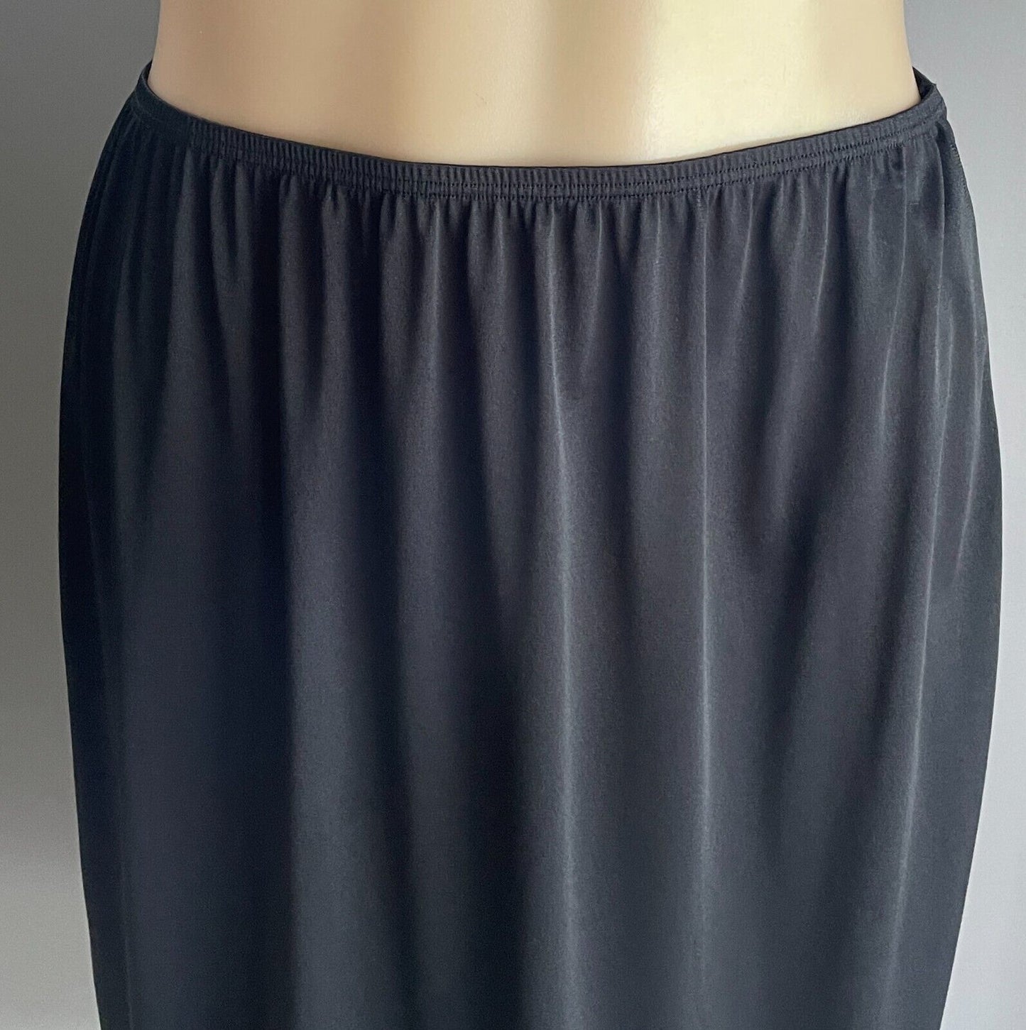 TARGET Black Half Slip Nylon Elastic Waist Size 14 Lace Hem Trim Petticoat