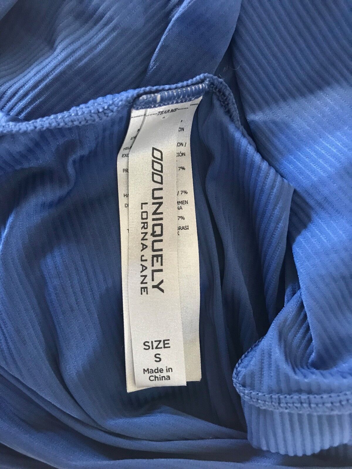 UNIQUELY LORNA JANE Tank Top Hooded Racer Back Blue Gym Training Size S 10 NEW