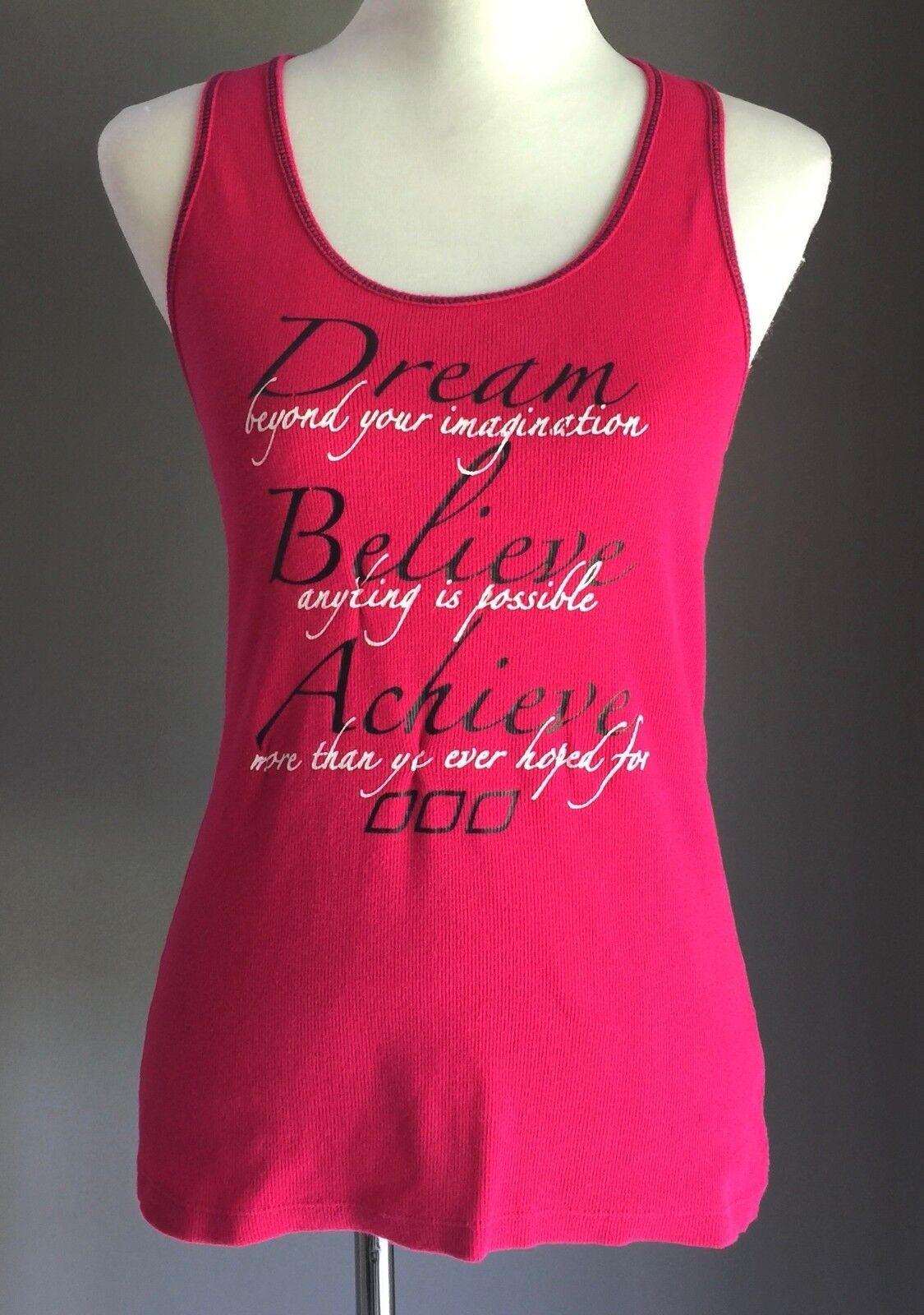 LORNA JANE Tank Top Hot Pink Racer Back Size M 8 Activewear Gym Training NEW